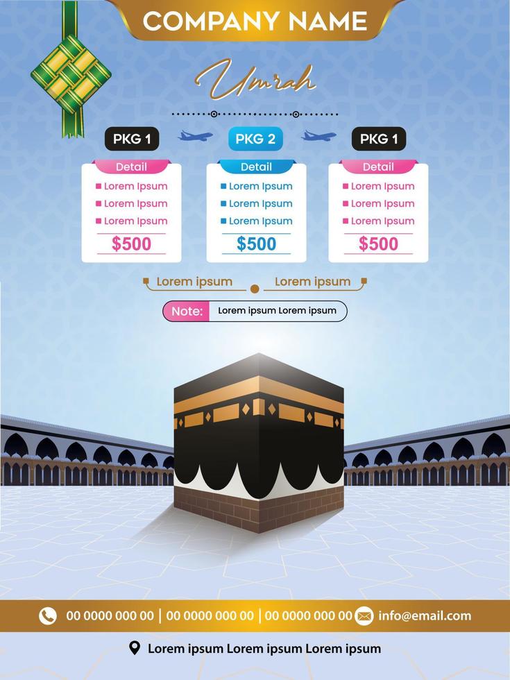Flyer design template brochure social media Hajj and Umrah and sm designs greeting card Kaaba vector for hajj mabroor in Mecca Saudi Arabia,