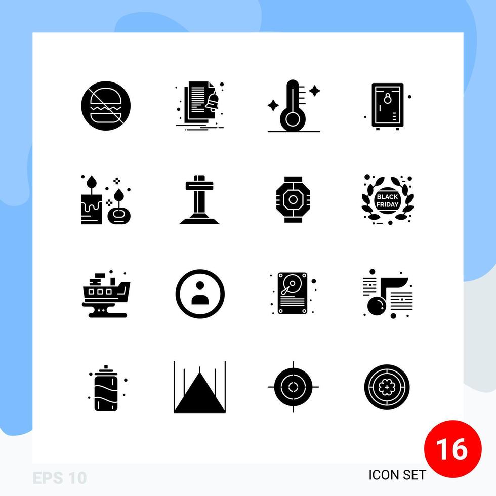 paquete de iconos de vector de stock de 16 signos y símbolos de línea para elementos de diseño de vector editables de casillero de parque médico de jardín de velas aromáticas