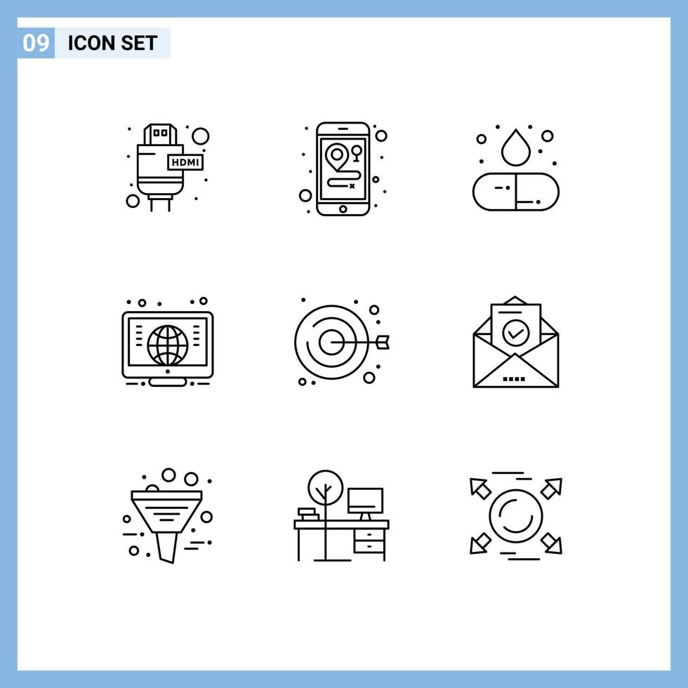 9 Creative Icons Modern Signs and Symbols of mail fashion pill embroidery learning Editable Vector Design Elements
