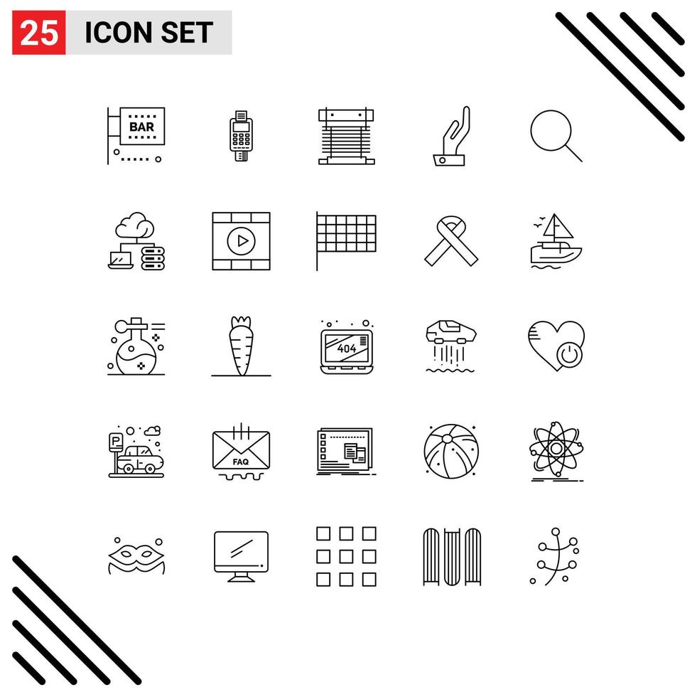 25 Universal Lines Set for Web and Mobile Applications alms cpu check cooling computer Editable Vector Design Elements