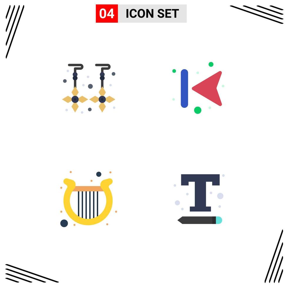 grupo de 4 iconos planos, signos y símbolos para los elementos de diseño vectorial editables drop ireland gold back patrick vector