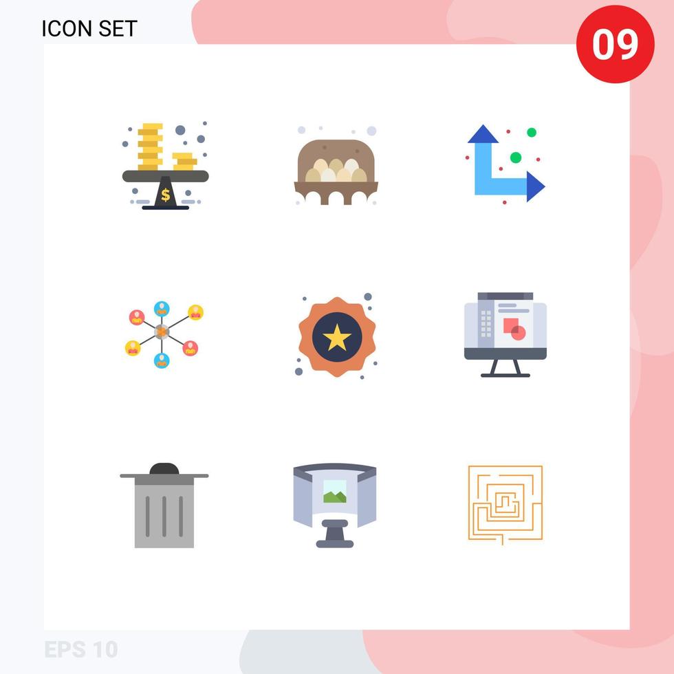 Stock Vector Icon Pack of 9 Line Signs and Symbols for label group food social wlan Editable Vector Design Elements