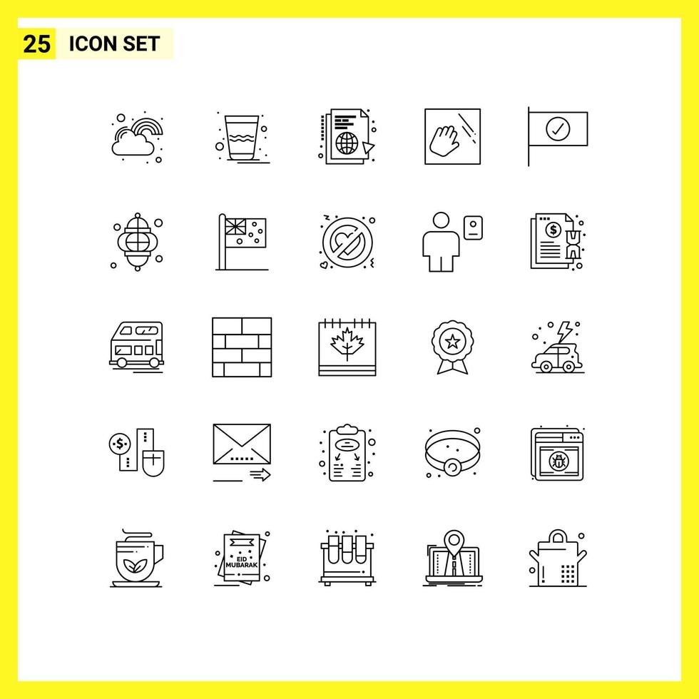 Pictogram Set of 25 Simple Lines of housekeeping clean thandai cleaning internet Editable Vector Design Elements