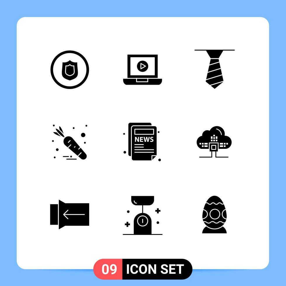 Stock Vector Icon Pack of 9 Line Signs and Symbols for cloud based clothing news article Editable Vector Design Elements