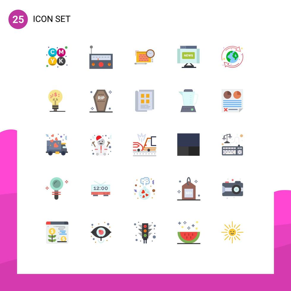 25 Thematic Vector Flat Colors and Editable Symbols of natural earth file news interface Editable Vector Design Elements