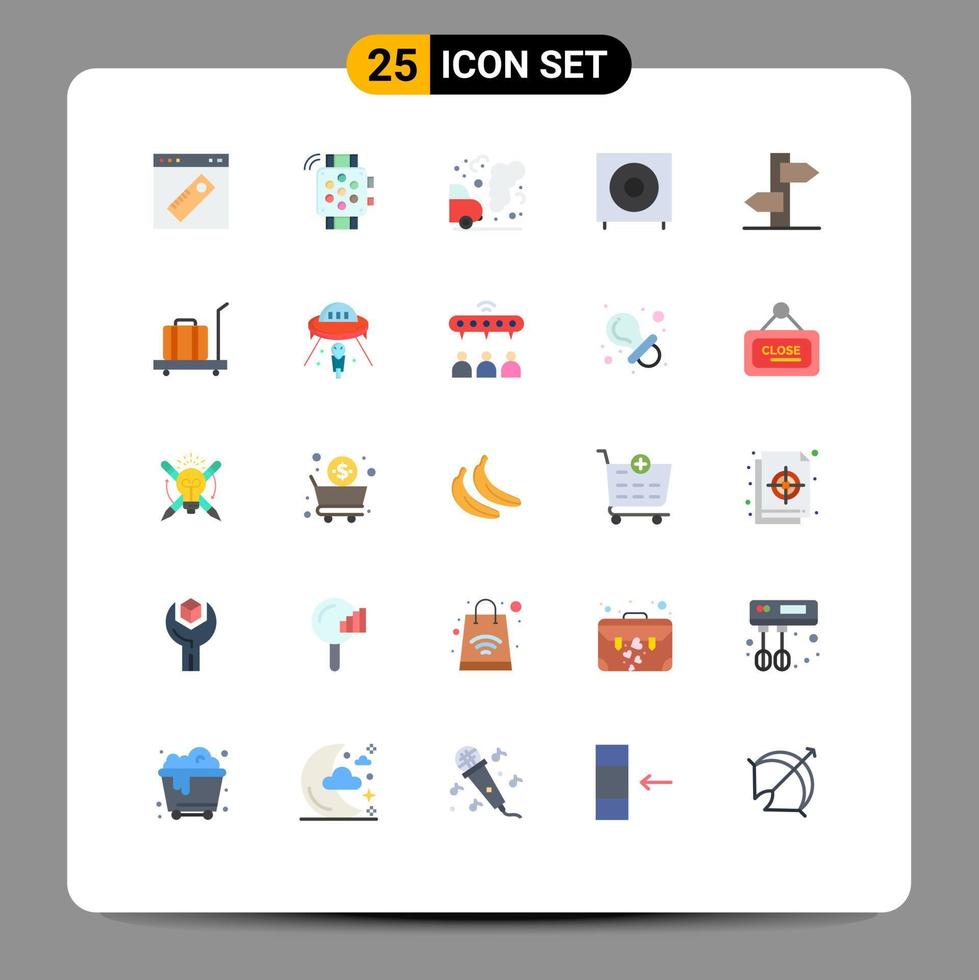 Set of 25 Modern UI Icons Symbols Signs for subwoofer electronics education devices pollution Editable Vector Design Elements