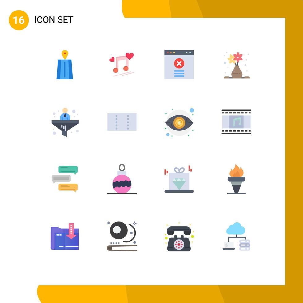 16 Universal Flat Color Signs Symbols of filter business block greek art Editable Pack of Creative Vector Design Elements