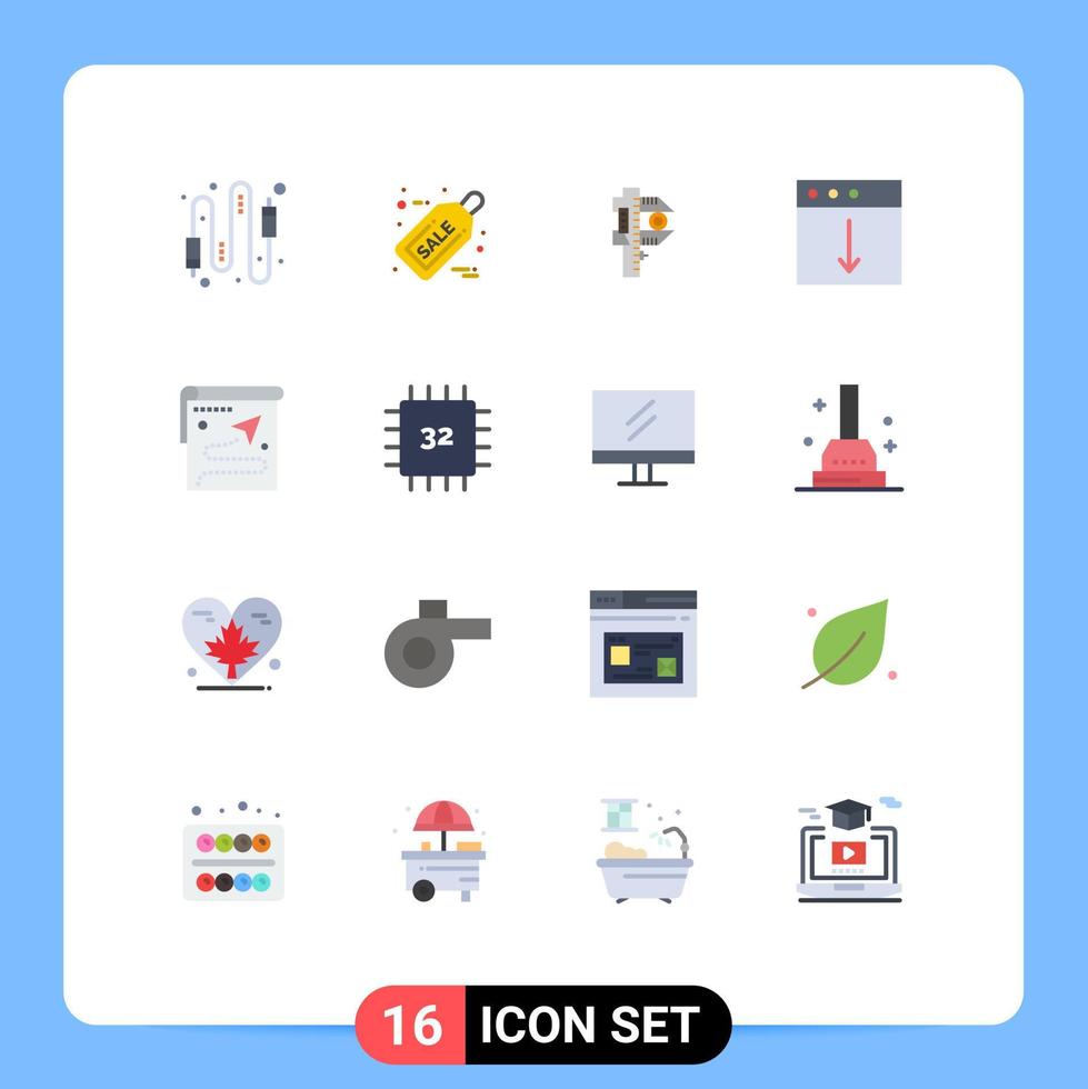 Group of 16 Modern Flat Colors Set for mac download ticket sale app small Editable Pack of Creative Vector Design Elements