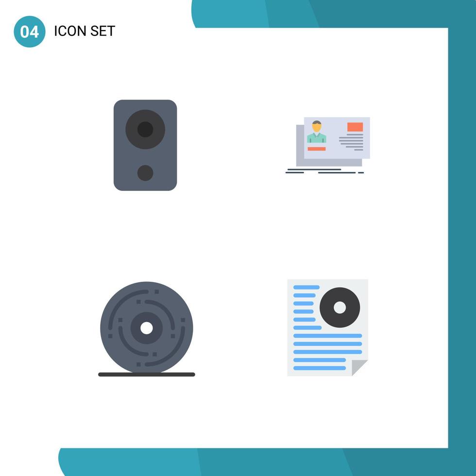 Pictogram Set of 4 Simple Flat Icons of computers invitation hardware user event Editable Vector Design Elements