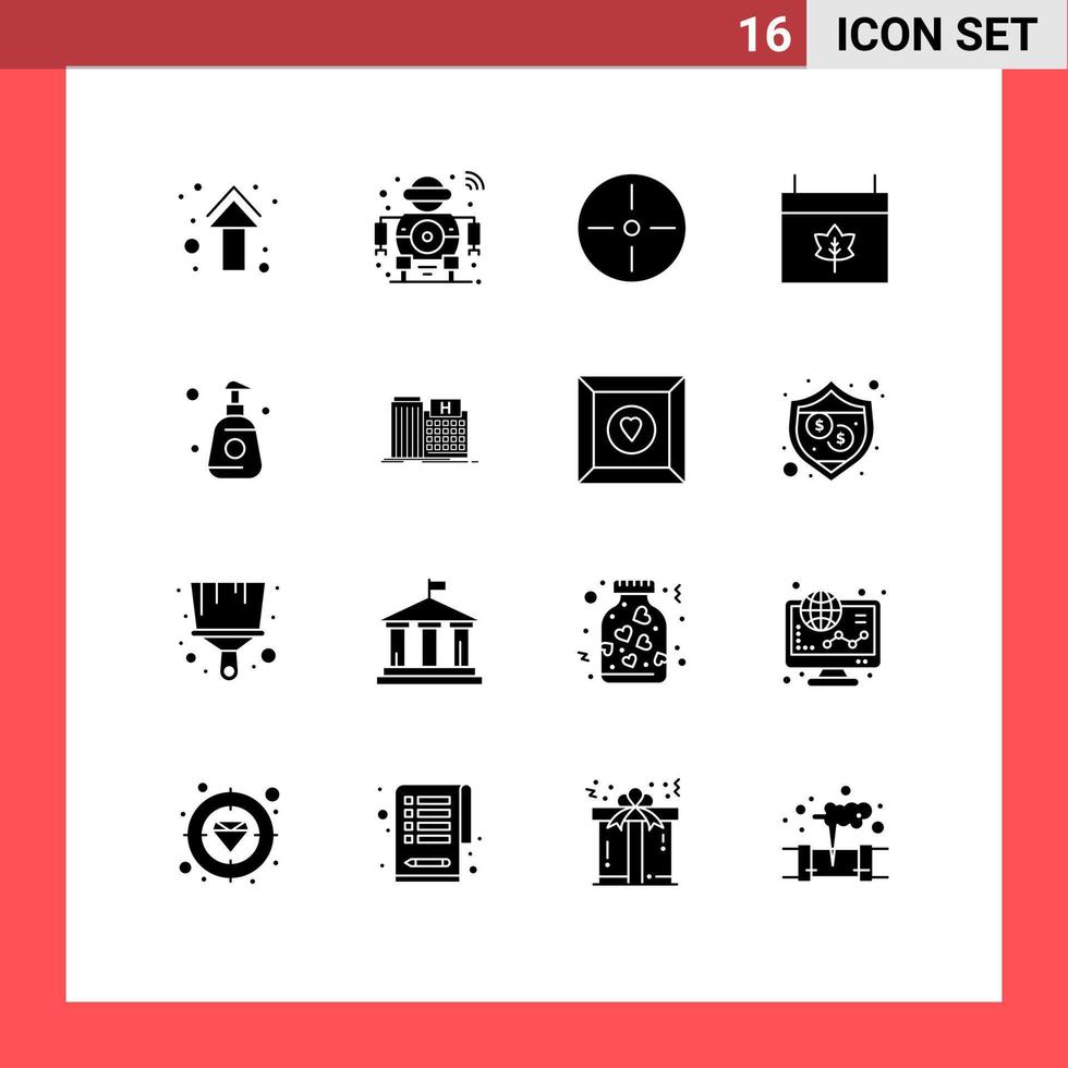 Pictogram Set of 16 Simple Solid Glyphs of thanksgiving calendar smart autumn gadgets Editable Vector Design Elements