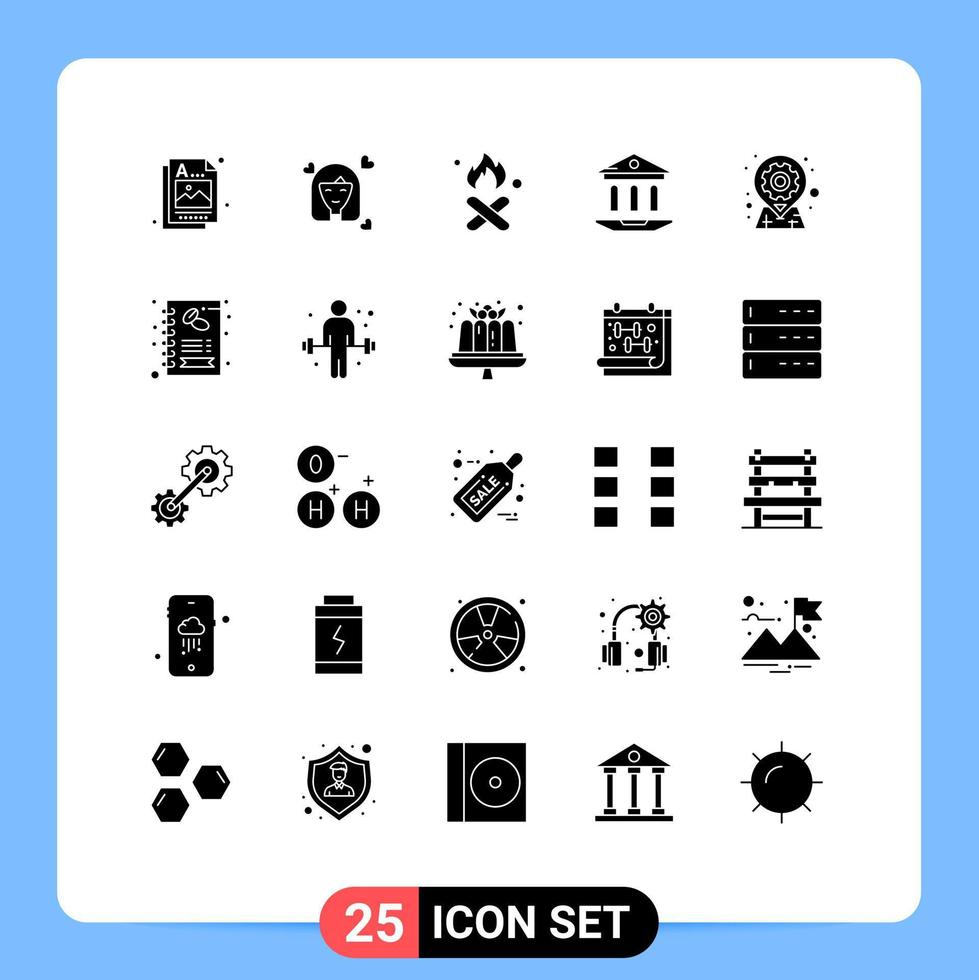 25 Solid Glyph concept for Websites Mobile and Apps education school women internet pollution Editable Vector Design Elements