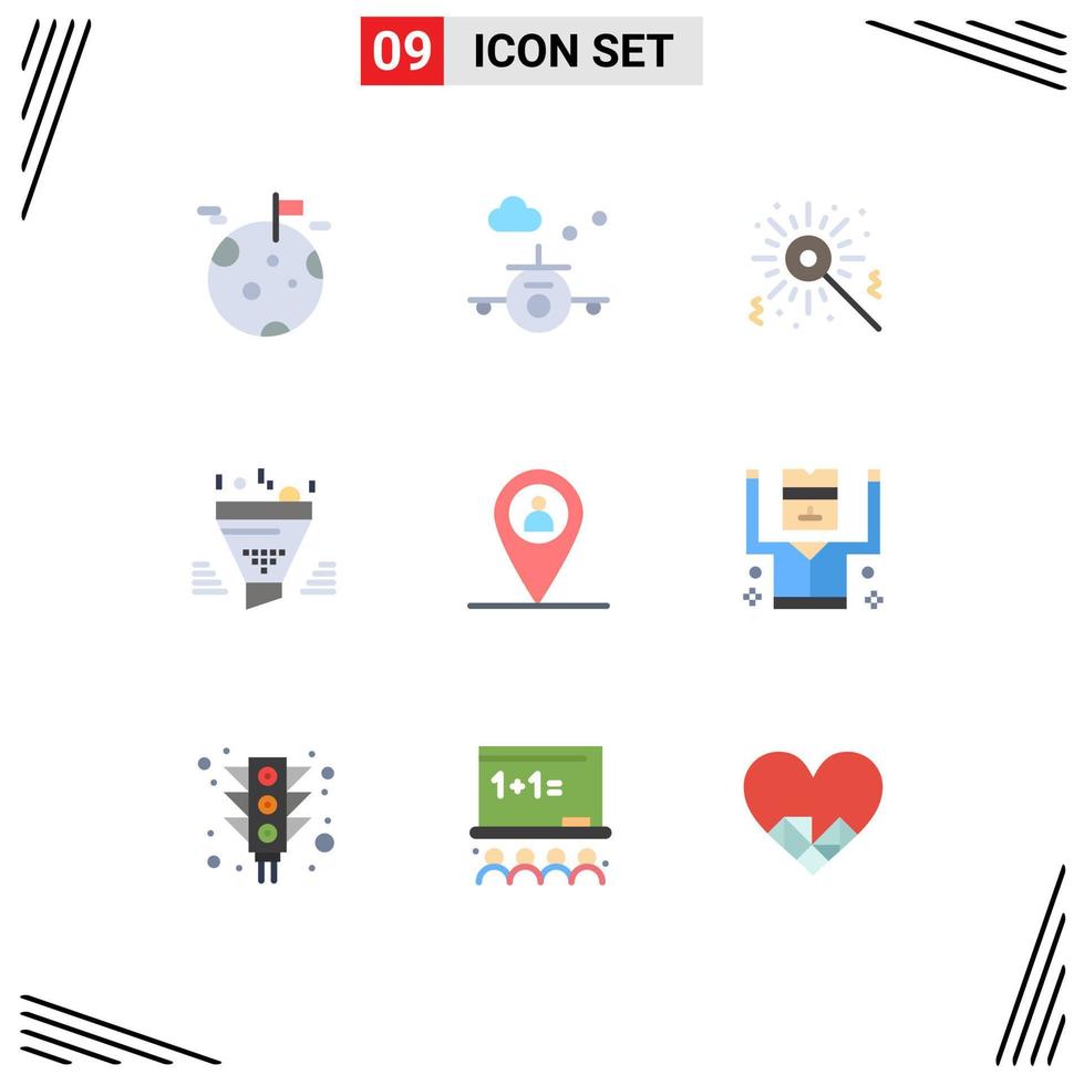 9 Creative Icons Modern Signs and Symbols of map result bengal tool funnel Editable Vector Design Elements