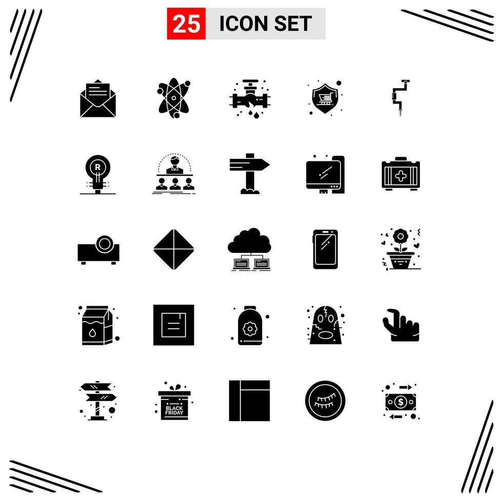 25 Creative Icons Modern Signs and Symbols of drill store leak shopping buy Editable Vector Design Elements