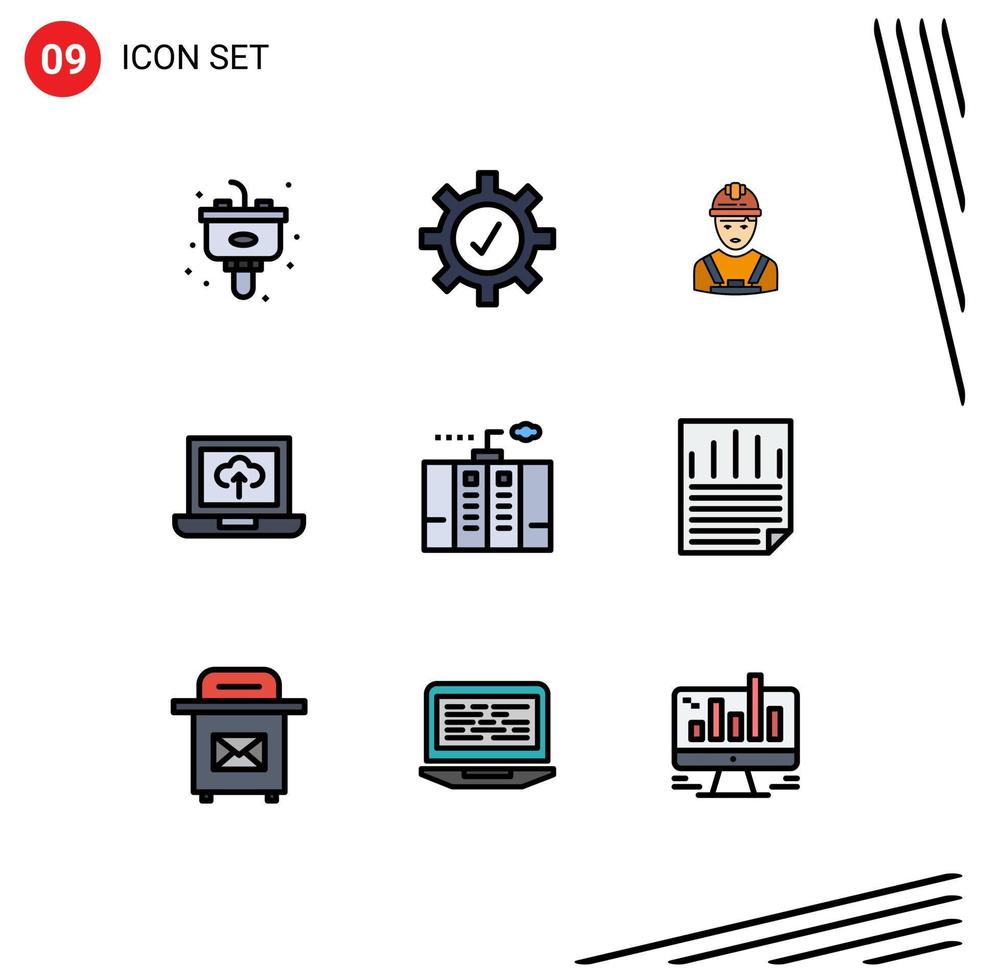 9 iconos creativos signos y símbolos modernos de la industria de la electricidad de energía flecha portátil elementos de diseño vectorial editables vector