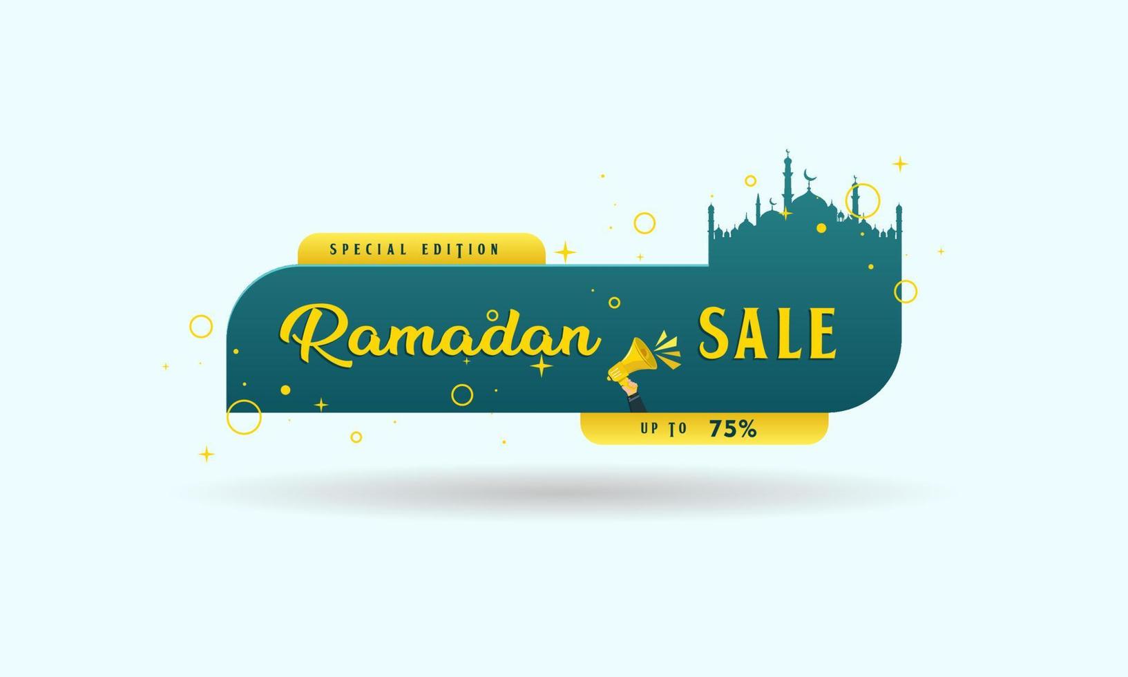 diseño de plantilla de descuento de banner de redes sociales de venta de ramadán para promoción comercial vector