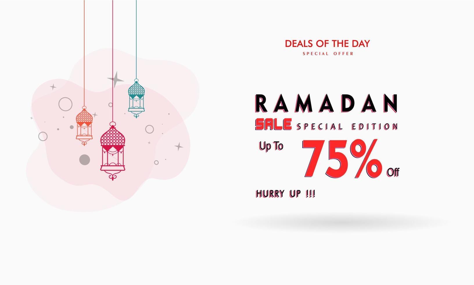 diseño de plantilla de descuento de banner de redes sociales de venta de ramadán para promoción comercial vector