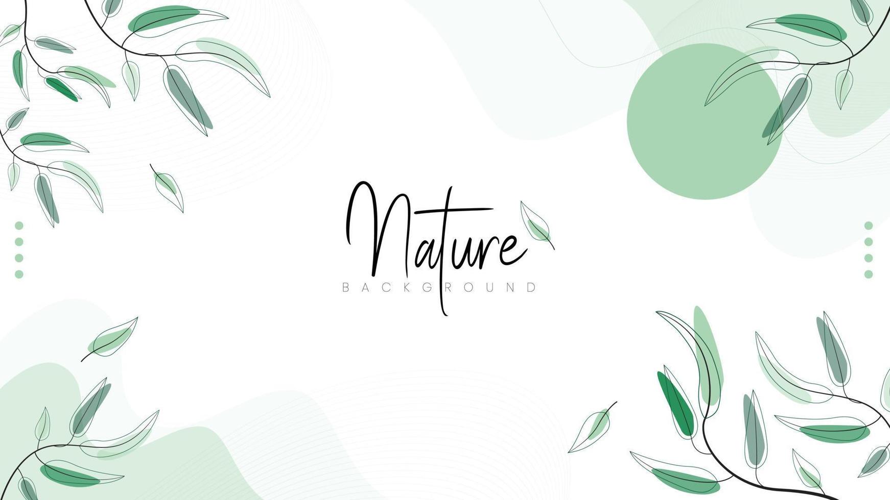 Natural Background with a Combination of Leaf Lines, Minimalist with a Combination of Leaves and Curved Lines. Green Background. vector