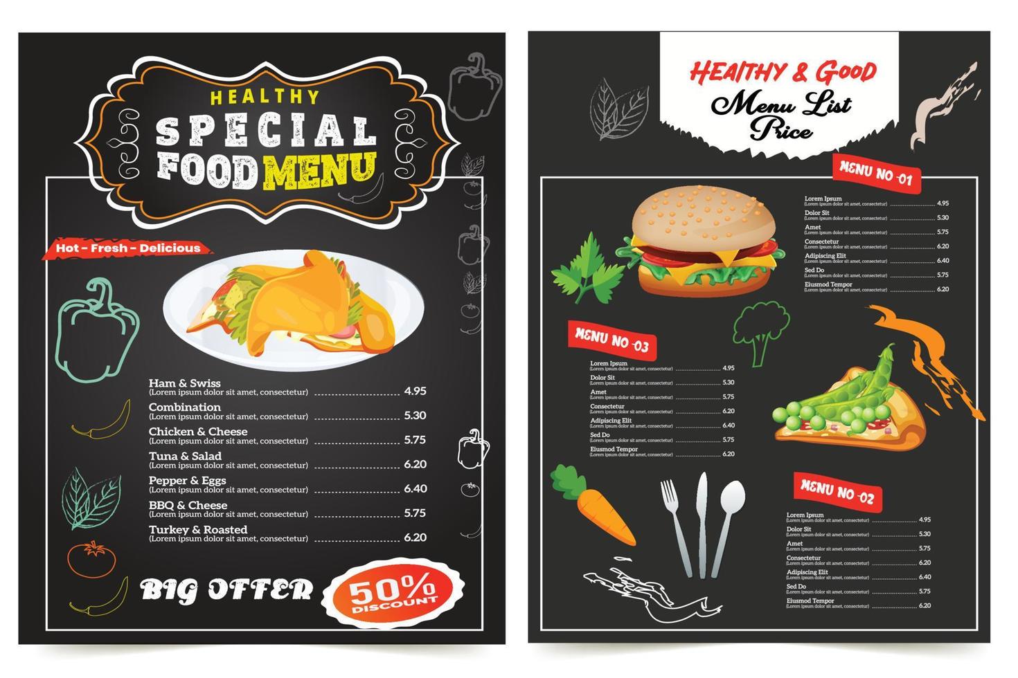 Restaurant Delicious fast food Flyer Design. Today's Menu Chinese Meal Cover, burger fast food brochure, Hot Food Vector template, restaurant Burger Menu book flyer.