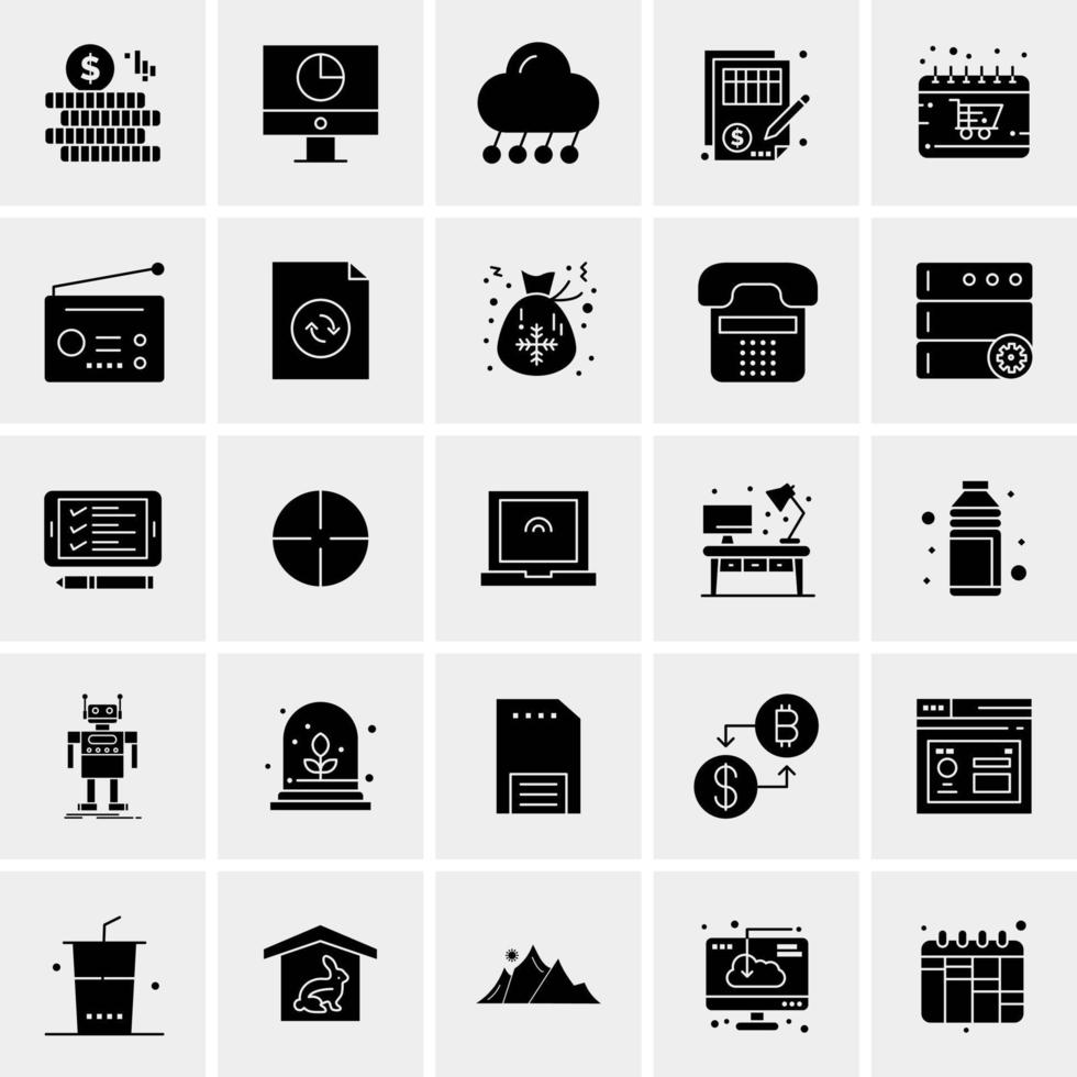 25 iconos de negocios universales vector ilustración de icono creativo para usar en proyectos relacionados con la web y dispositivos móviles