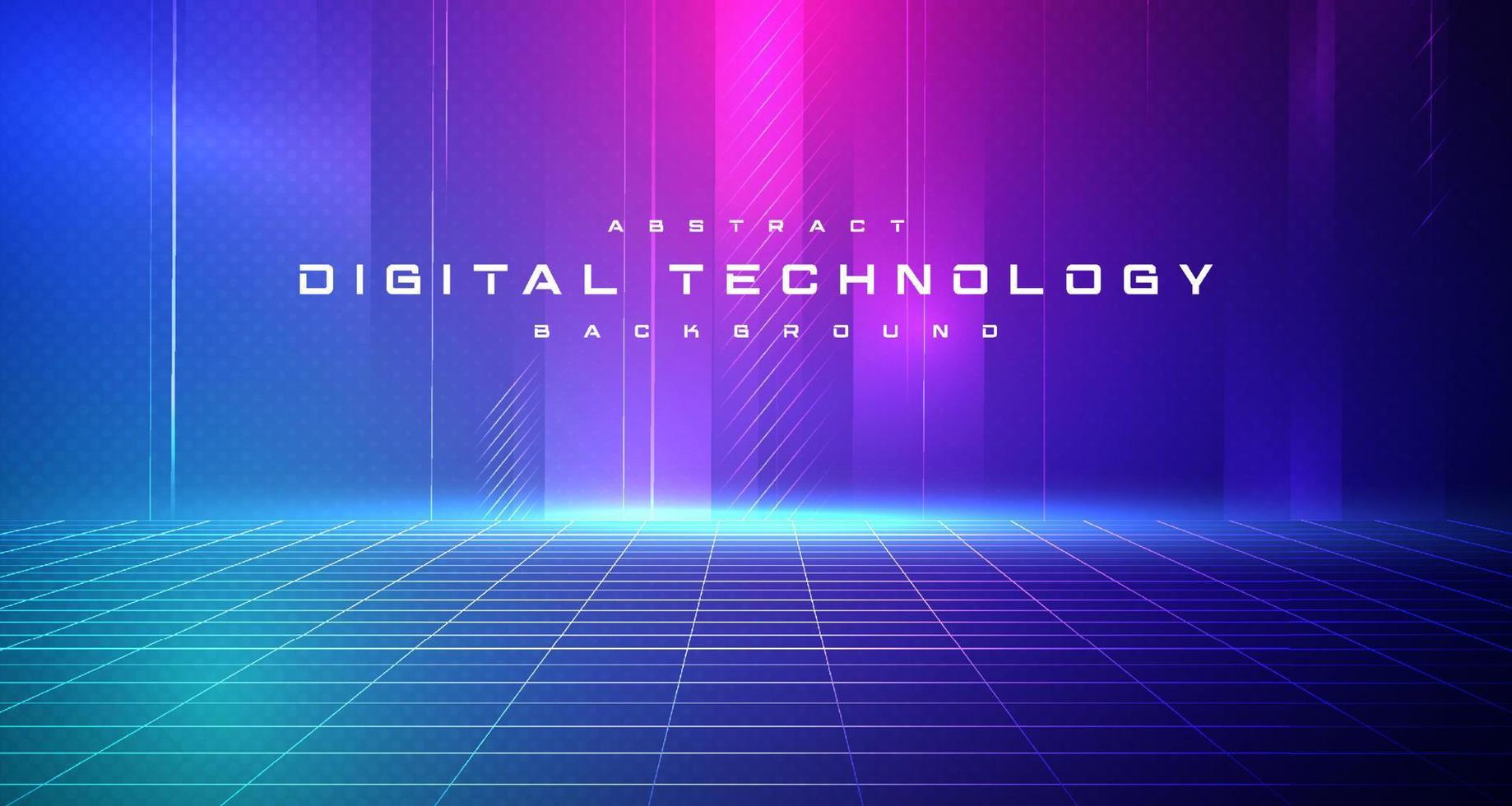 Digital technology metaverse neon blue pink background, cyber information, abstract speed connect communication, innovation future meta tech, internet network connection, Ai big data, illustration 3d vector