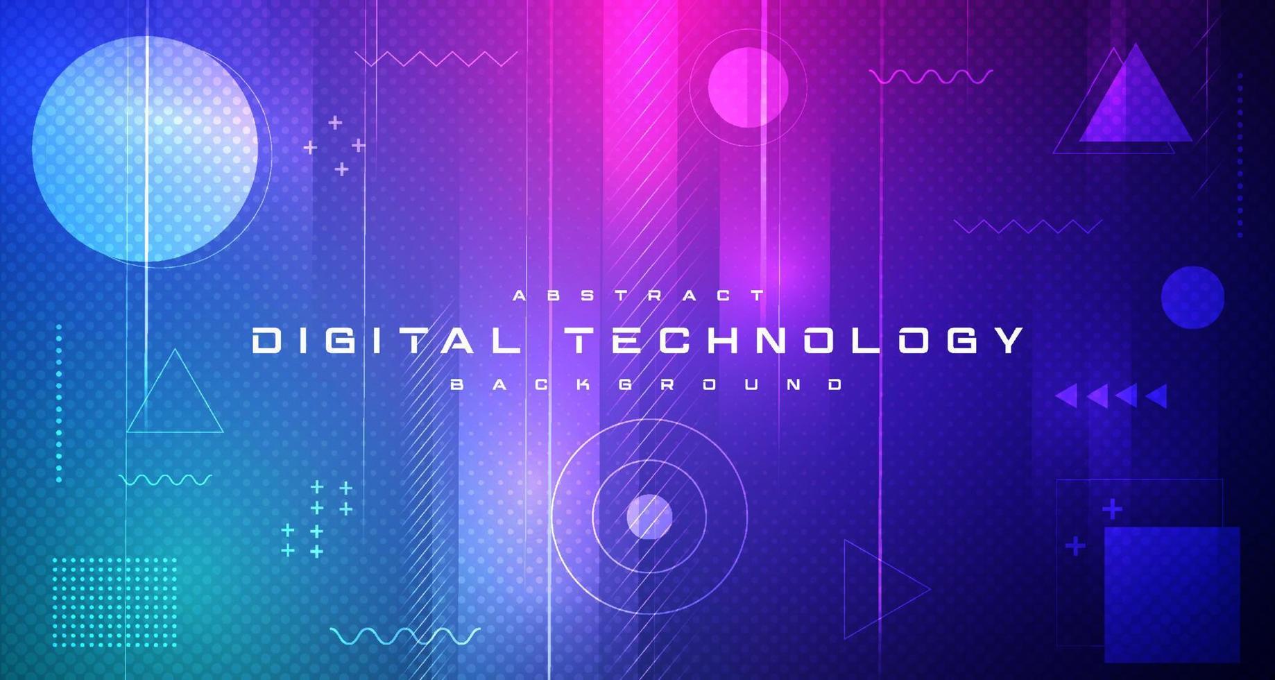 banner de tecnología digital concepto de fondo rosa azul, efecto de luz de tecnología cibernética, tecnología abstracta, datos futuros de innovación, red de Internet, big data ai, conexión de puntos de líneas, vector de ilustración