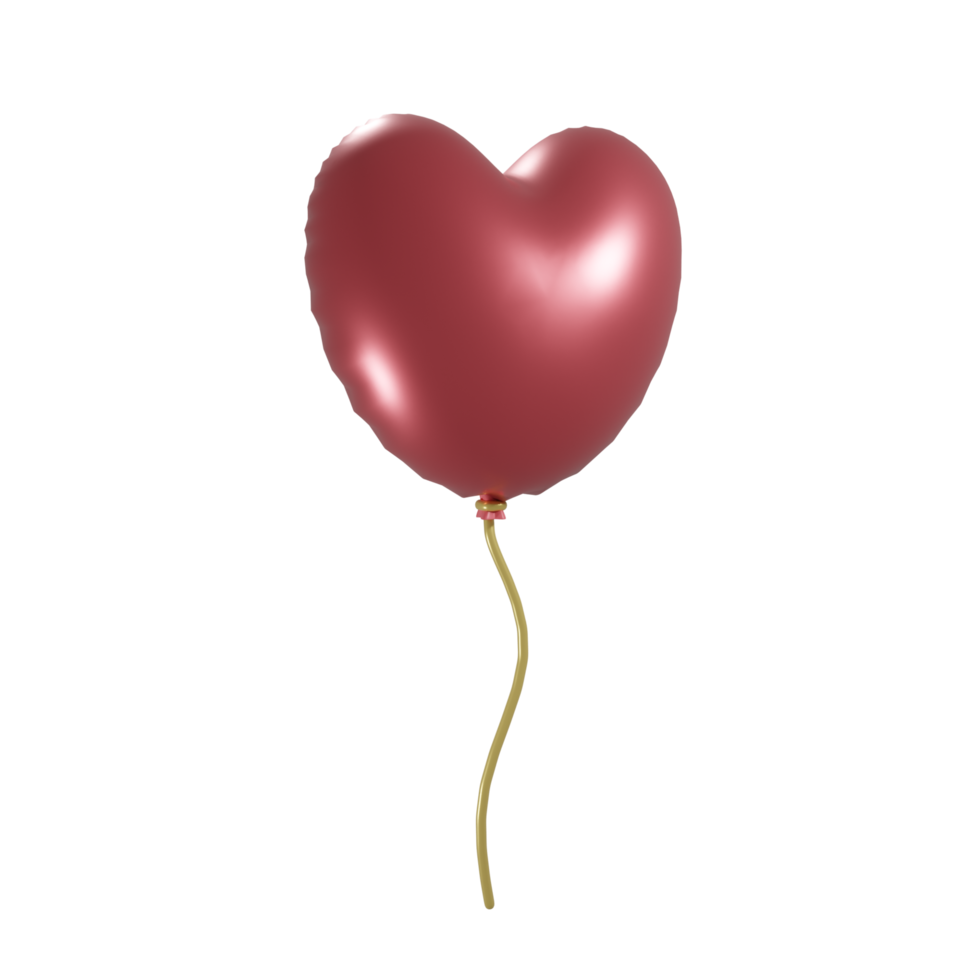 3D single love balloon transparent background png