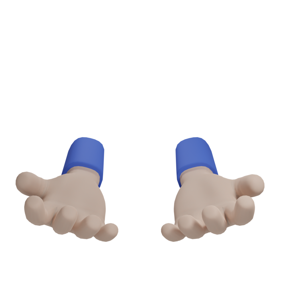 3D two hands without any object transparent background png