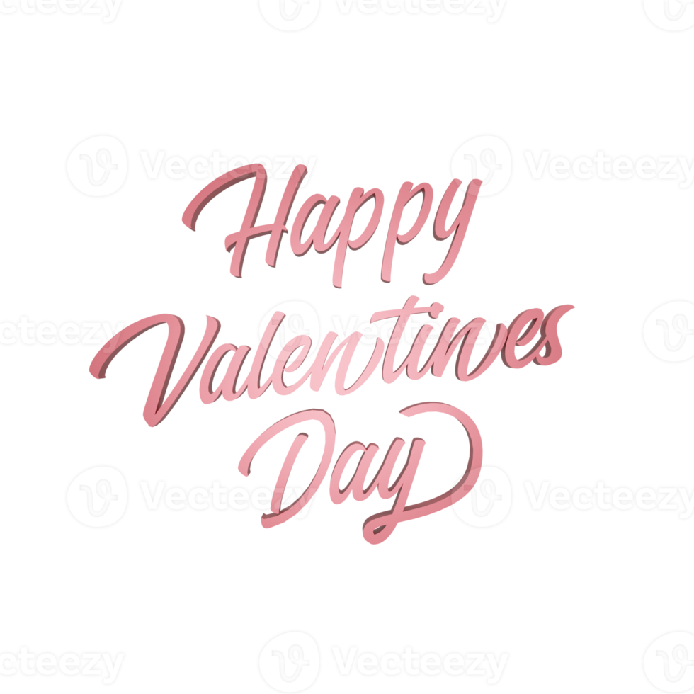 3D happy valentines day transparent background png