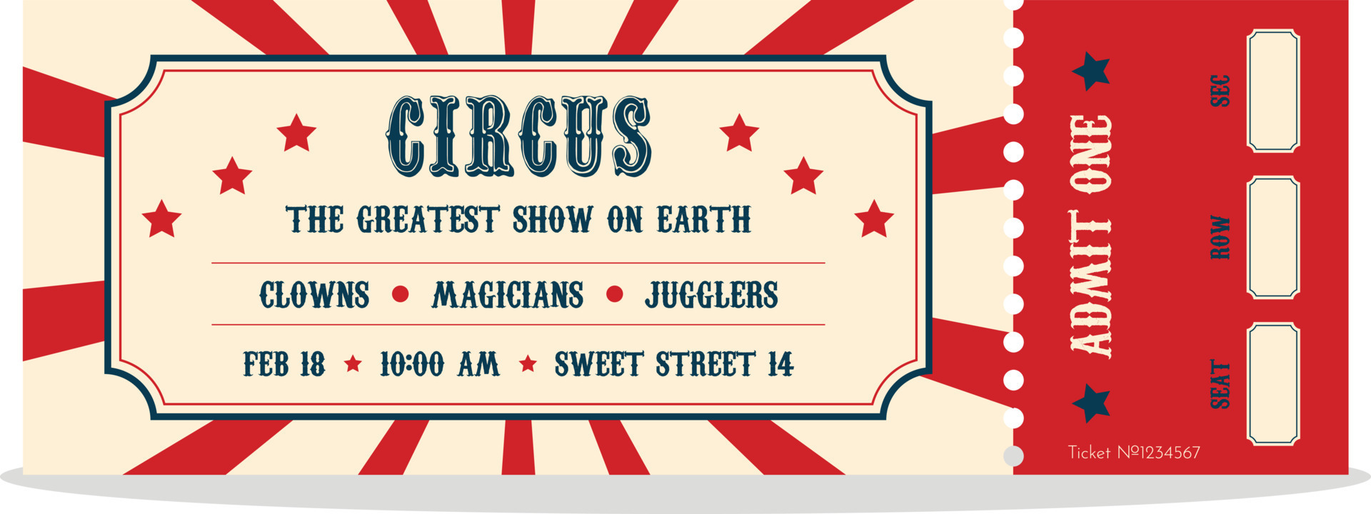Vintage Circus Ticket Template