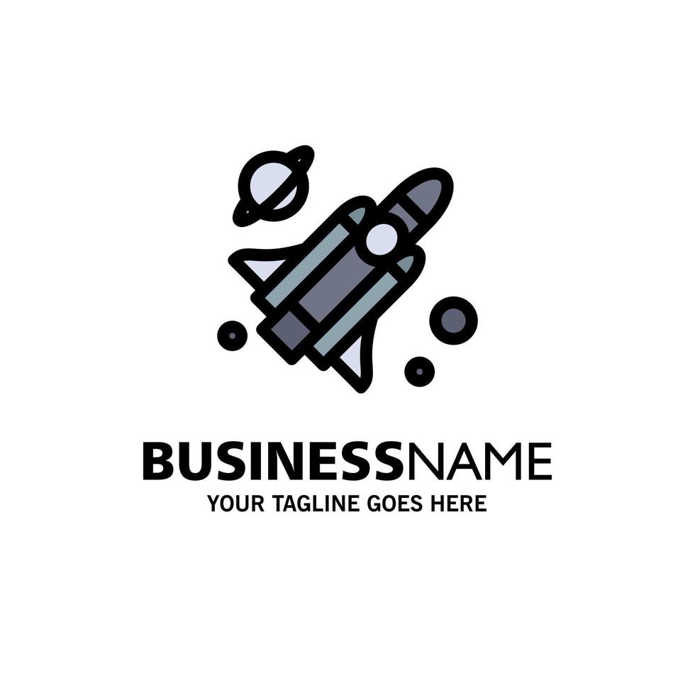 Fly Missile Science Business Logo Template Flat Color vector