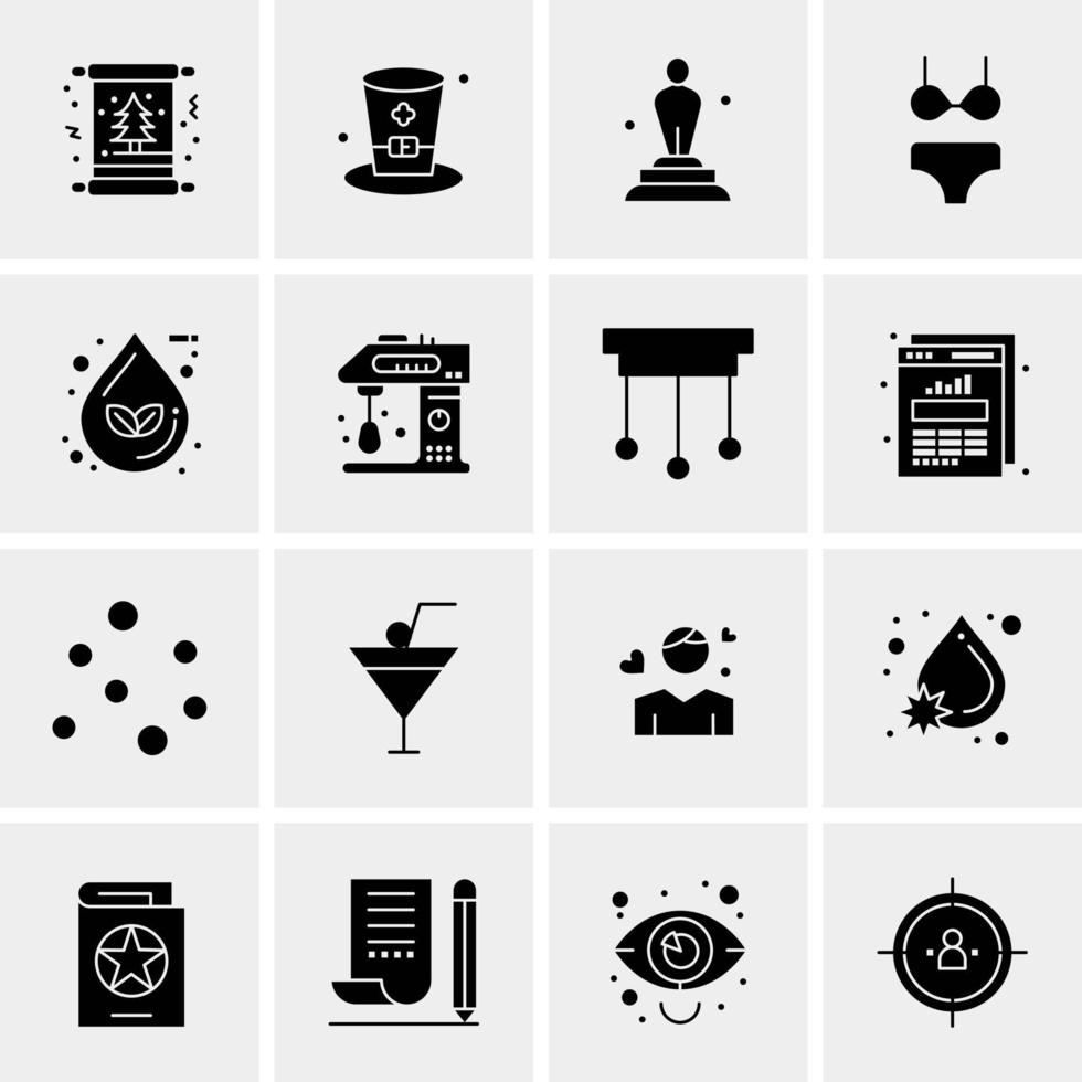 16 iconos universales de negocios vector ilustración de icono creativo para usar en proyectos relacionados con la web y dispositivos móviles