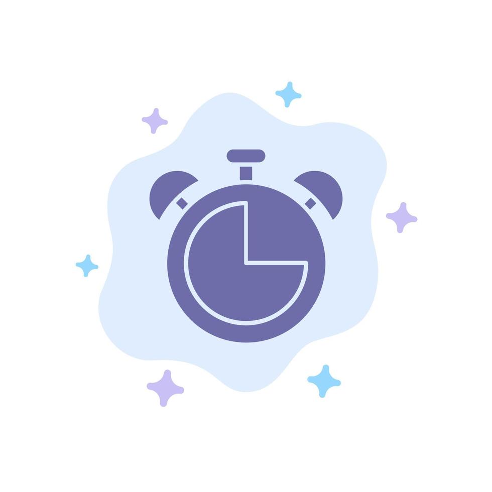 Alarm Clock Education Timer Blue Icon on Abstract Cloud Background vector