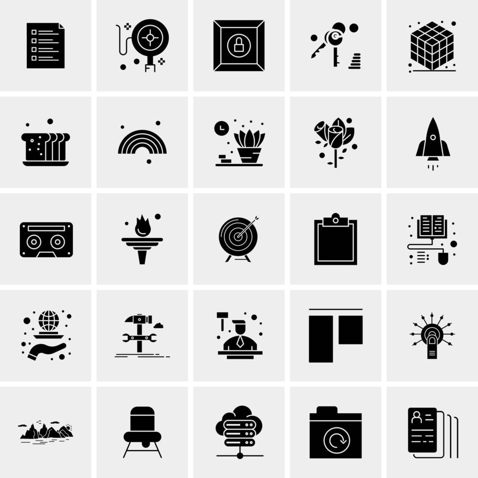 25 iconos de negocios universales vector ilustración de icono creativo para usar en proyectos relacionados con la web y dispositivos móviles