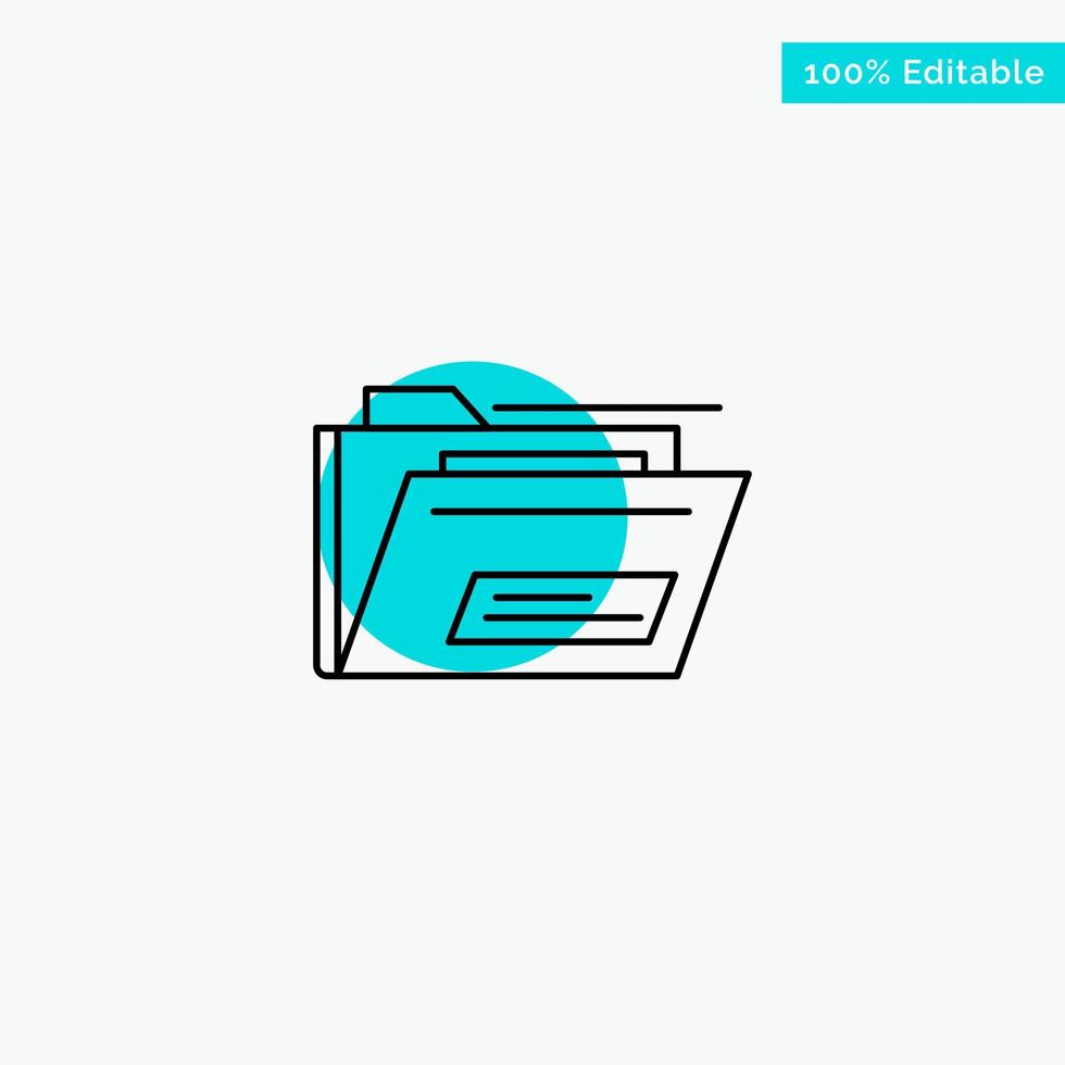 Folder File Zip Rar  turquoise highlight circle point Vector icon