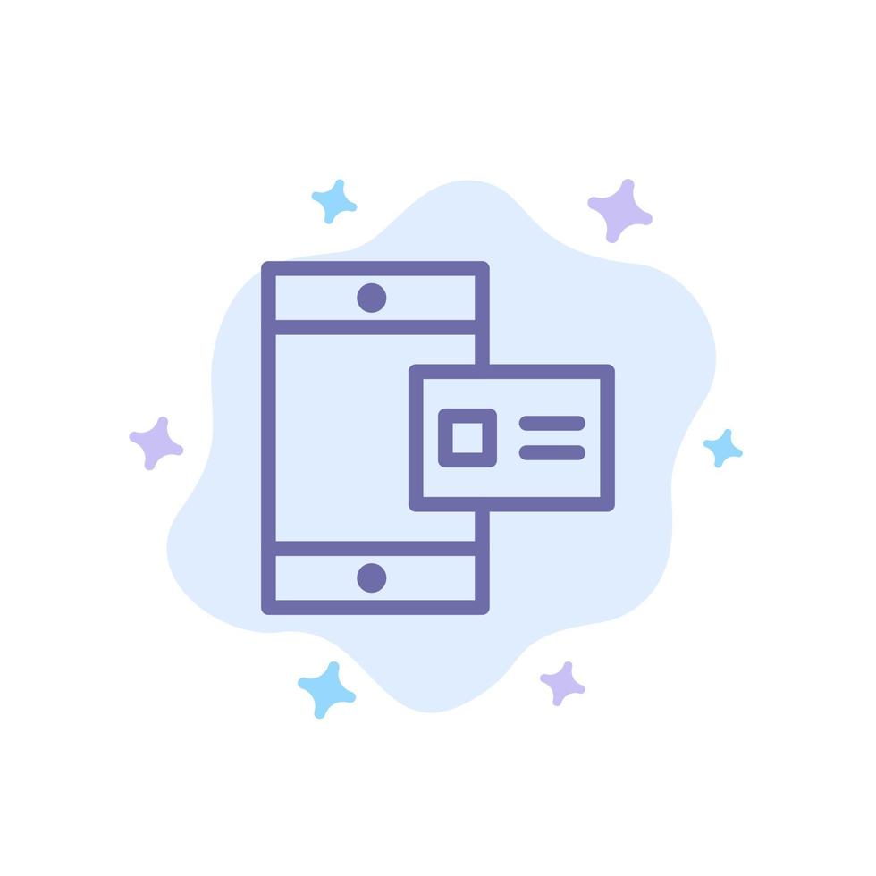 Mobile Online Chalk Profile Blue Icon on Abstract Cloud Background vector