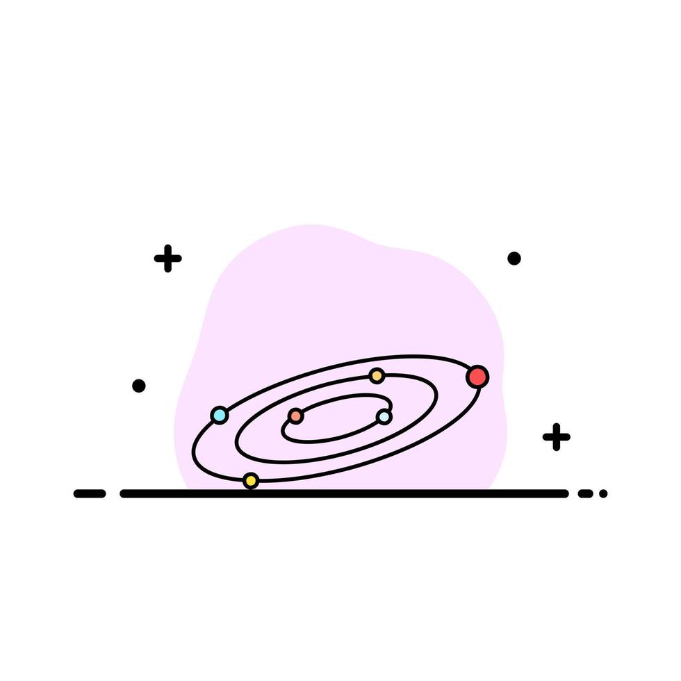 Galaxy astronomy planets system universe Flat Color Icon Vector