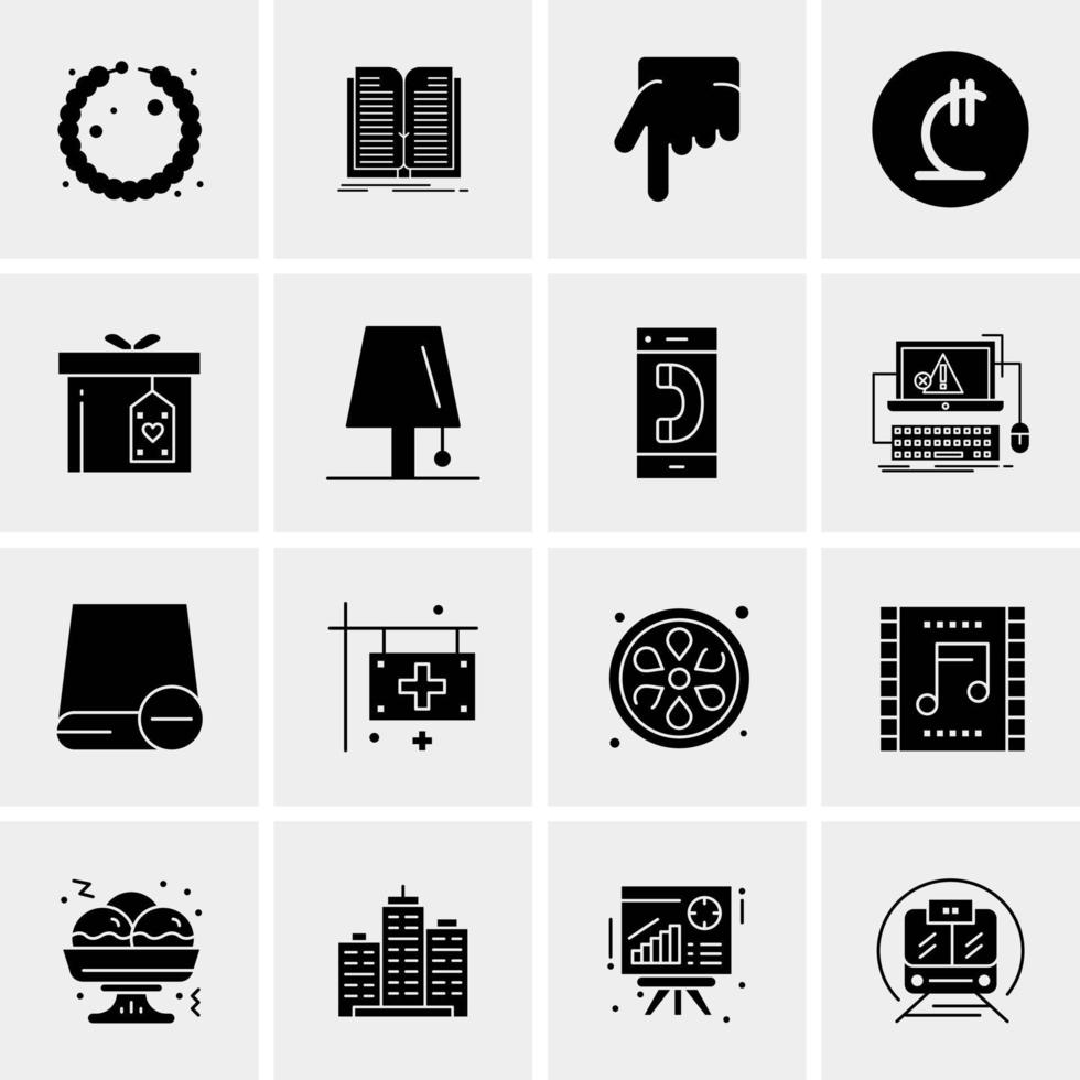 16 iconos universales de negocios vector ilustración de icono creativo para usar en proyectos relacionados con la web y dispositivos móviles