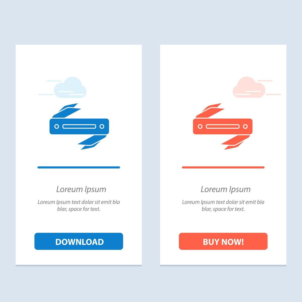 Knife Razor Sharp Blade  Blue and Red Download and Buy Now web Widget Card Template vector