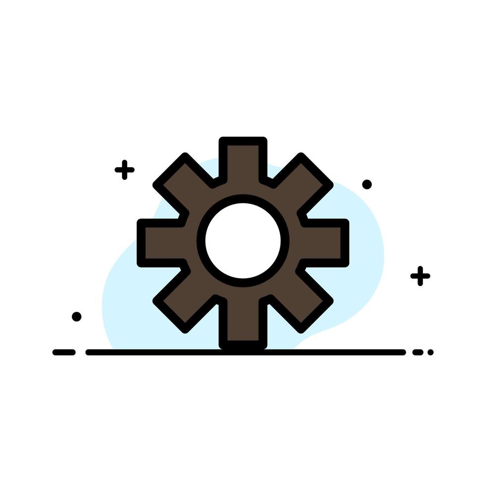 Setting Cog Gear  Business Flat Line Filled Icon Vector Banner Template