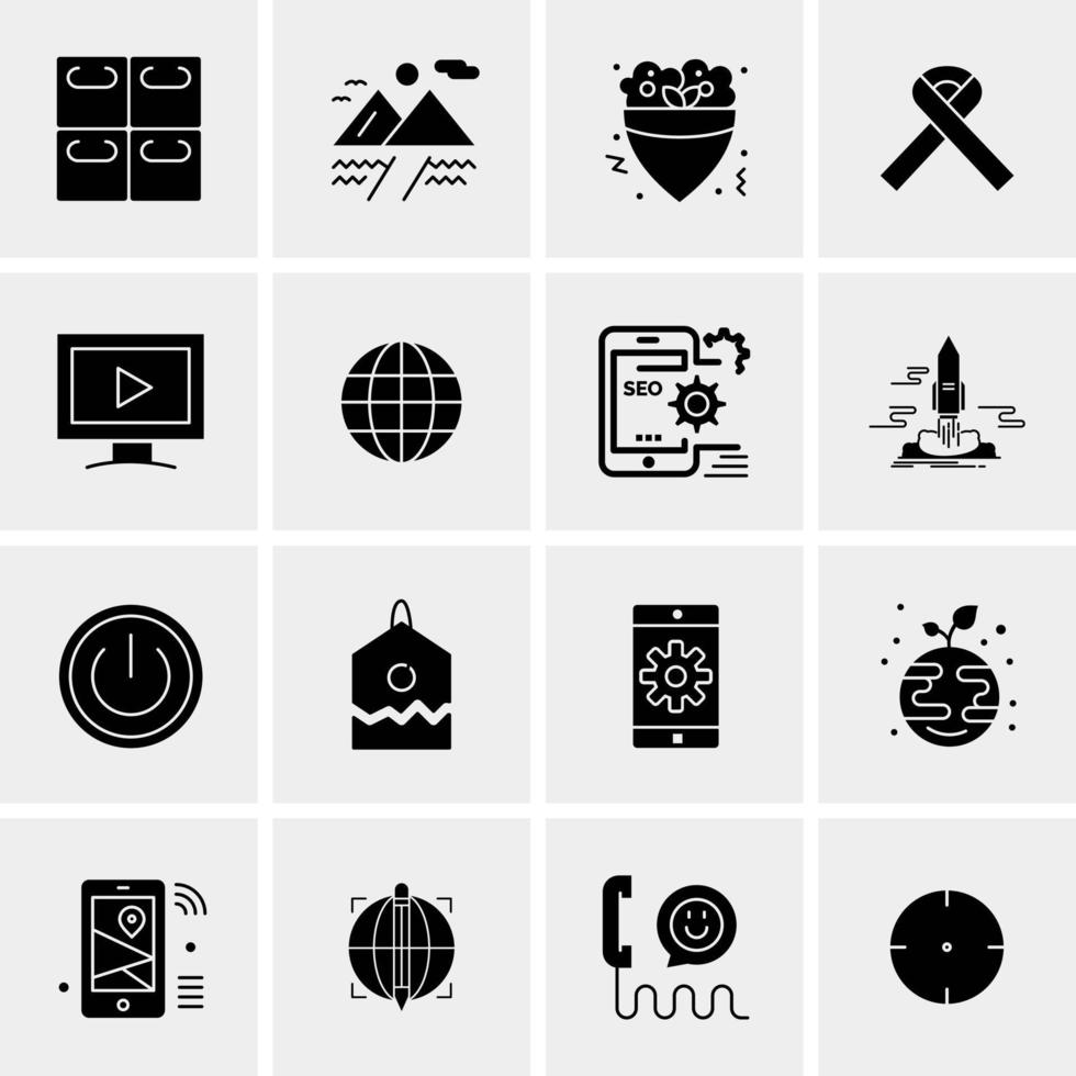 16 iconos universales de negocios vector ilustración de icono creativo para usar en proyectos relacionados con la web y dispositivos móviles