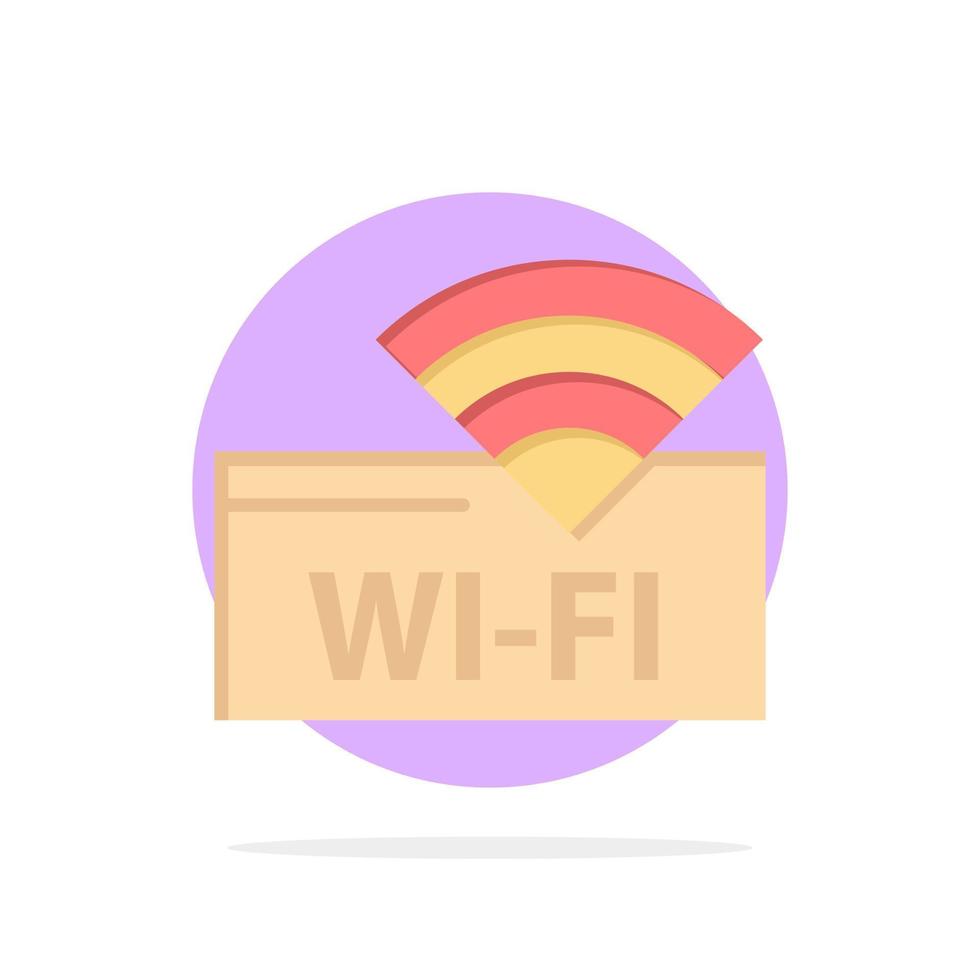 icono de color plano de fondo de círculo abstracto de dispositivo de servicio wifi de hotel vector