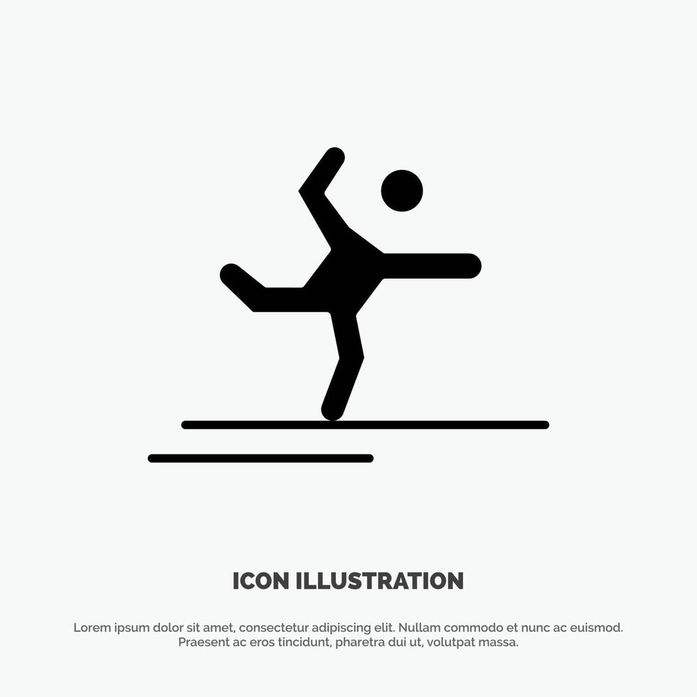 Athlete Gymnastics Performing Stretching solid Glyph Icon vector