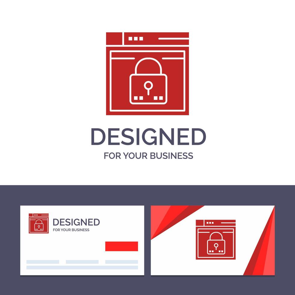 tarjeta de visita creativa y plantilla de logotipo inicio de sesión diseño web seguro bloqueo de contraseña ilustración vectorial vector