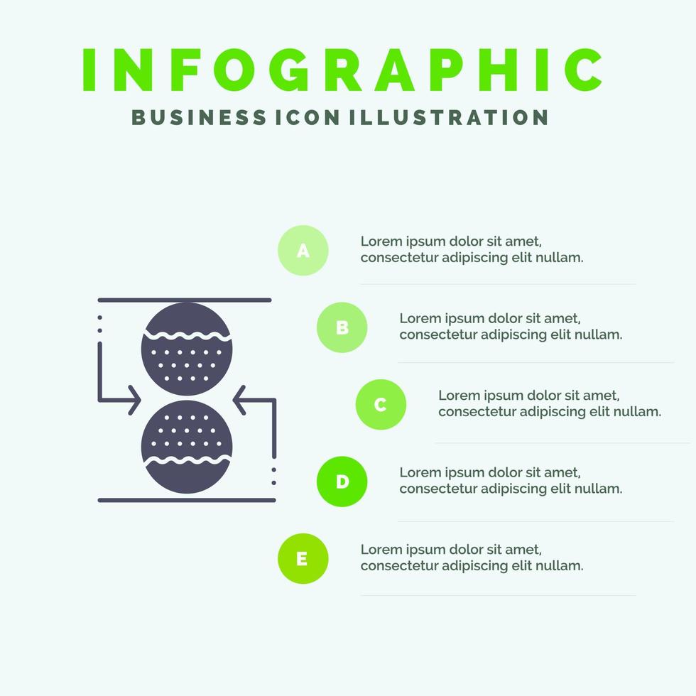 Concentration Control Effective Sand clock Solid Icon Infographics 5 Steps Presentation Background vector