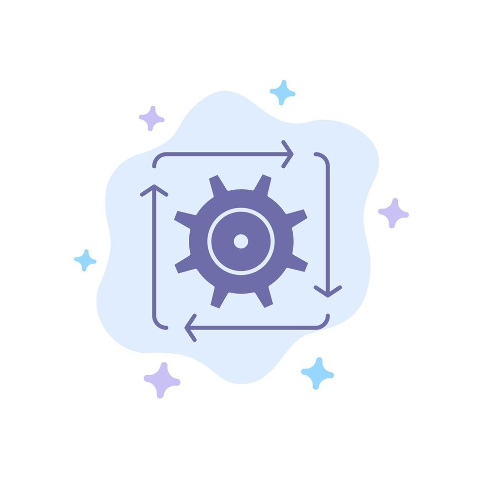 Workflow Automation Development Flow Operation Blue Icon on Abstract Cloud Background vector