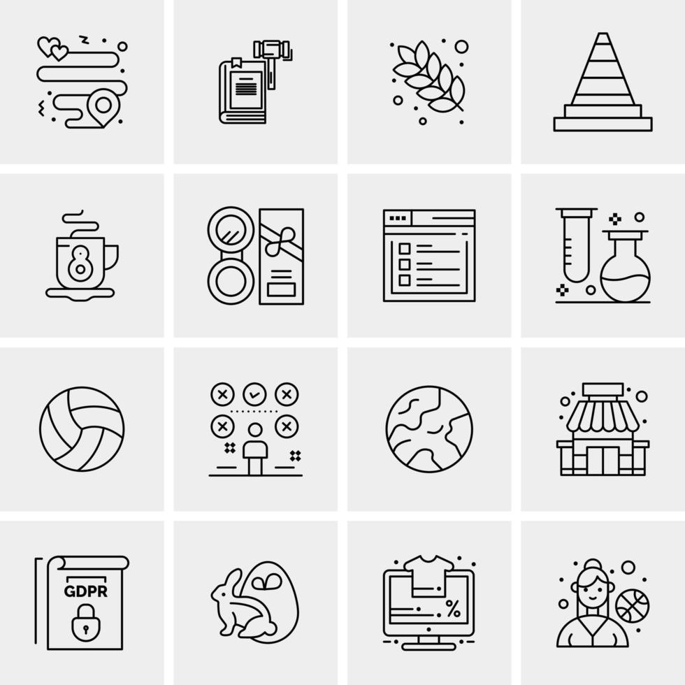 16 iconos universales de negocios vector ilustración de icono creativo para usar en proyectos relacionados con la web y dispositivos móviles