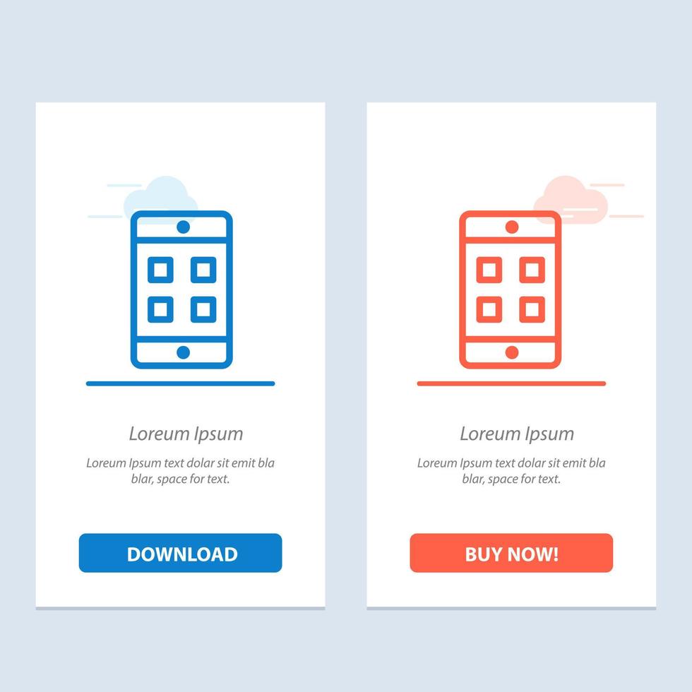 Mobile Cell Box  Blue and Red Download and Buy Now web Widget Card Template vector