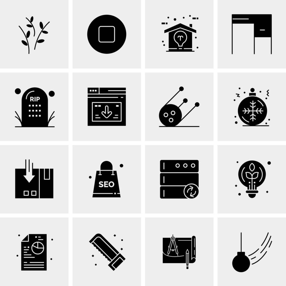 16 iconos universales de negocios vector ilustración de icono creativo para usar en proyectos relacionados con la web y dispositivos móviles