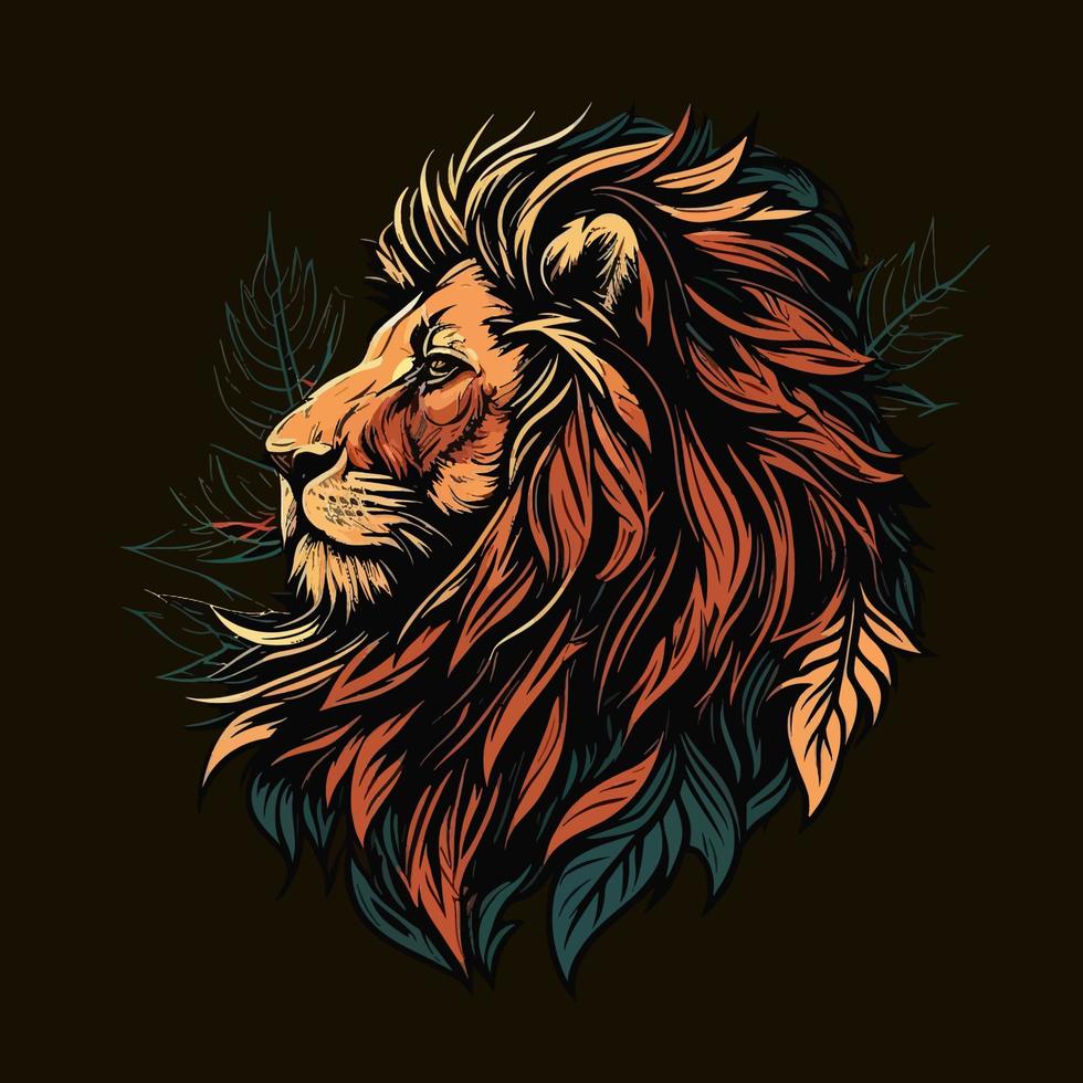 símbolo del logotipo del león de la cabeza del león - elemento elegante del logotipo del juego para la marca - símbolos abstractos vector