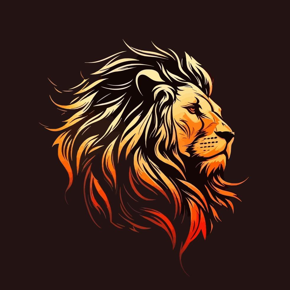 símbolo del logotipo del león de la cabeza del león - elemento elegante del logotipo del juego para la marca - símbolos abstractos vector